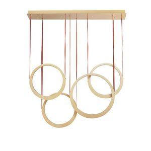 Tether 9' 4 Light Multi-Light Pendant in Natural Aged Brass