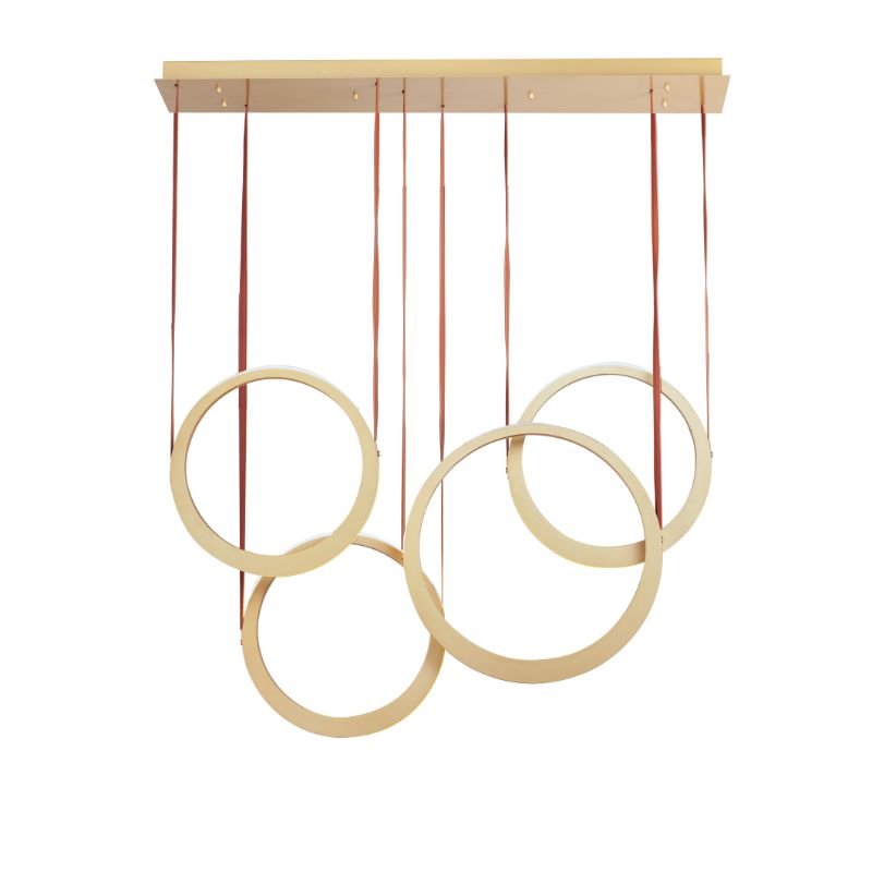 Tether 9' 4 Light Multi-Light Pendant in Natural Aged Brass