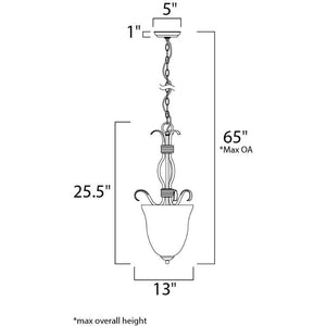 Basix 13' 2 Light Entry Foyer Pendant in Satin Nickel