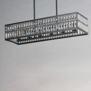 Madeline 12.75' 6 Light Linear Pendant Suspension Pendant in Black