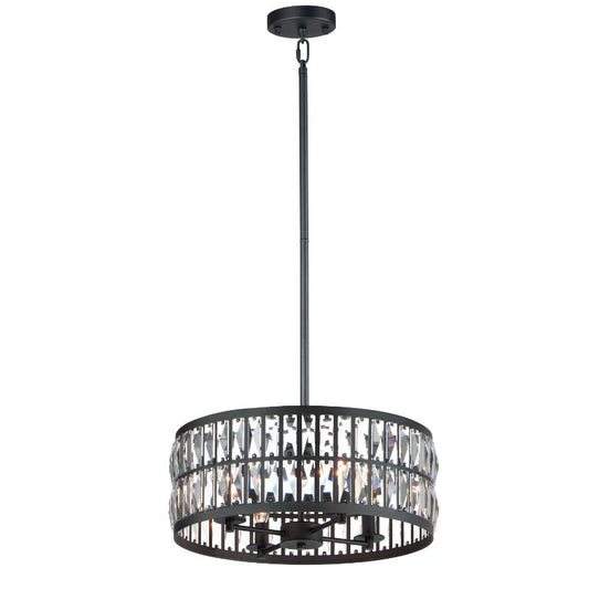 Madeline 20" 4 Light Multi-Light Pendant in Black