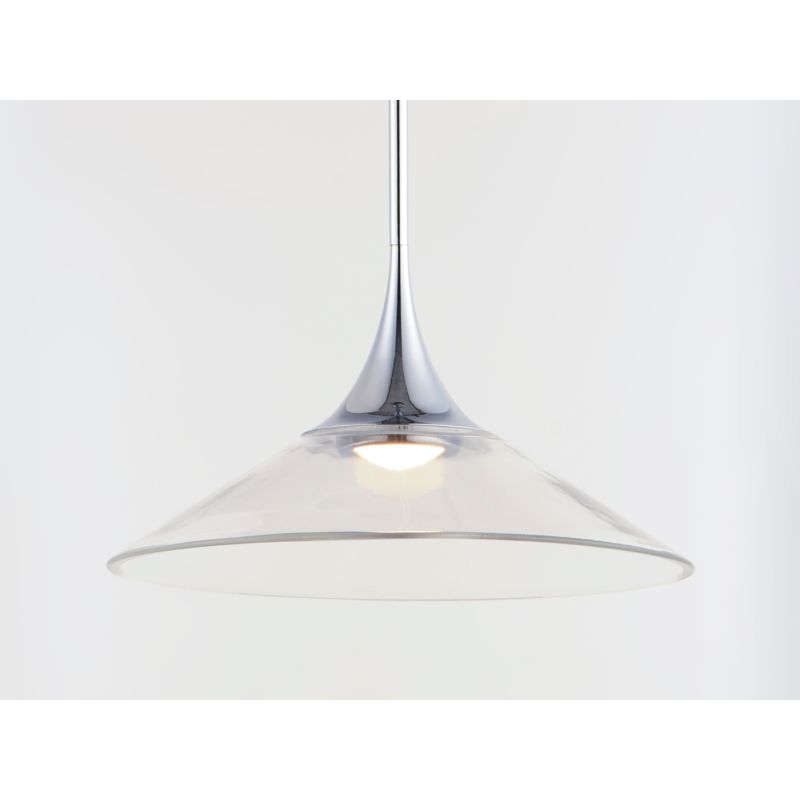 Cono 14' Single Light Suspension Pendant in Polished Chrome