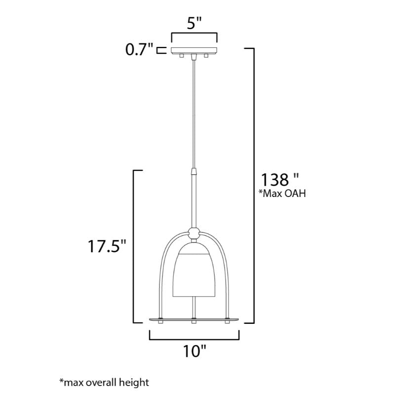 Focal Point 10' Single Light Suspension Pendant in Black