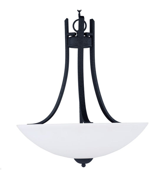Taylor 19.5" 3 Light Bowl Pendant in Textured Black