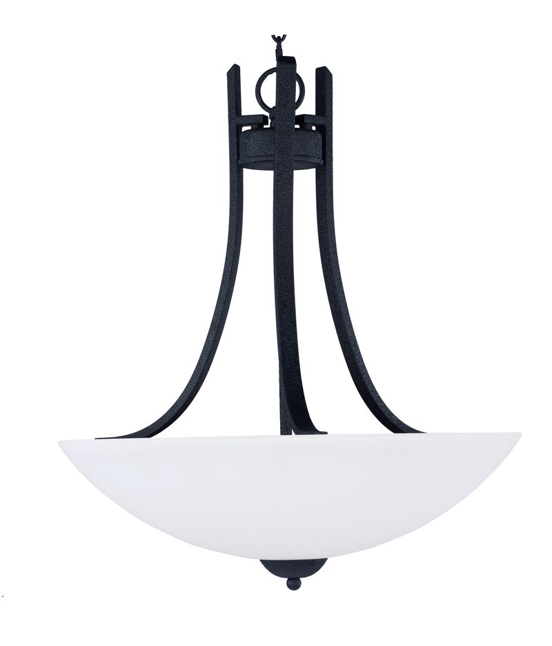 Taylor 19.5' 3 Light Bowl Pendant in Textured Black