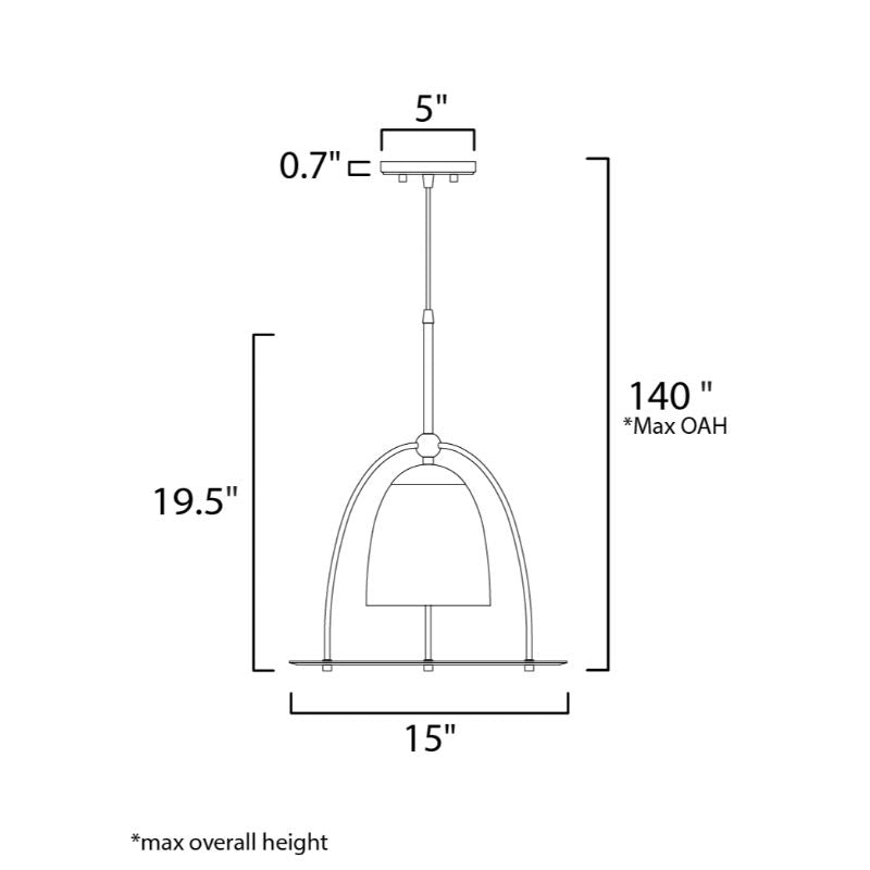 Focal Point 15' Single Light Suspension Pendant in Black