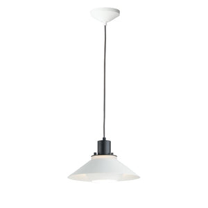 Oslo 11.75' Single Light Suspension Pendant in Black and White