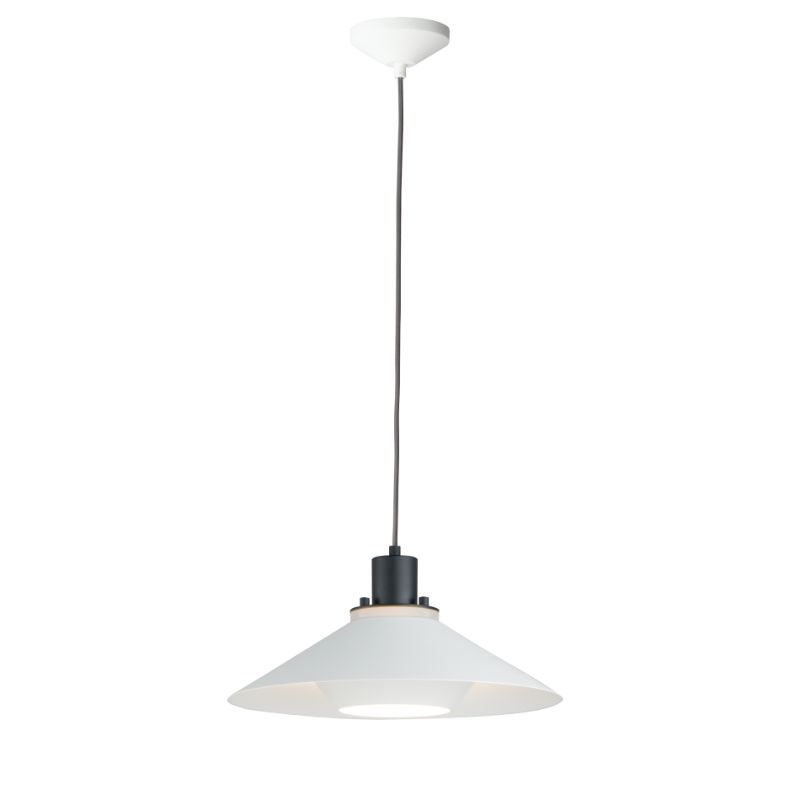 Oslo 15.75' Single Light Suspension Pendant in Black and White
