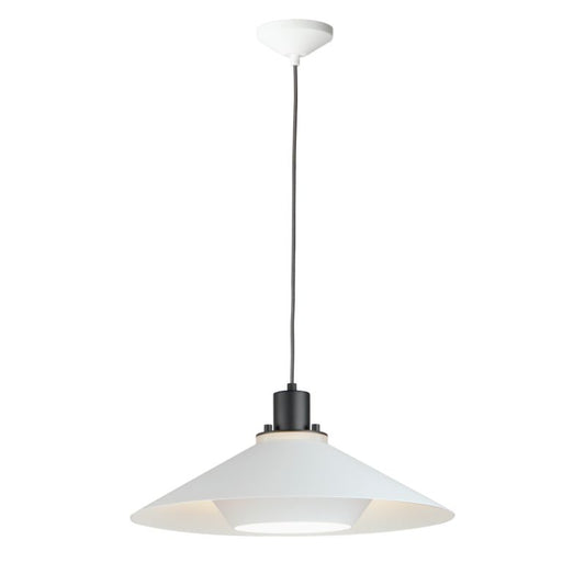 Oslo 18.75" Single Light Suspension Pendant in Black and White