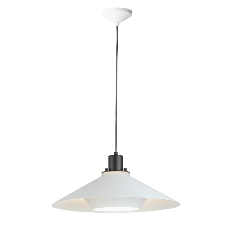 Oslo 18.75' Single Light Suspension Pendant in Black and White