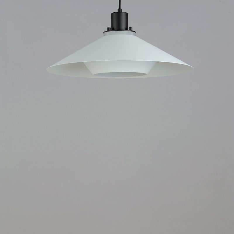Oslo 18.75' Single Light Suspension Pendant in Black and White
