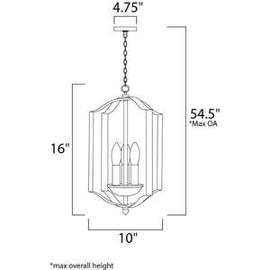 Provident 10' 3 Light Single Pendant in Black