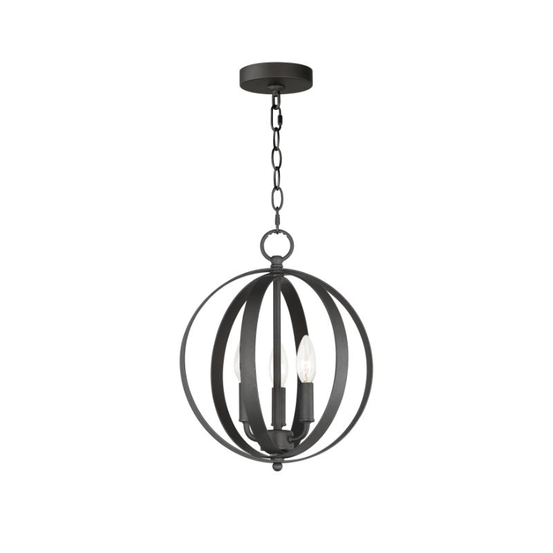 Provident 12' 3 Light Single Pendant in Black