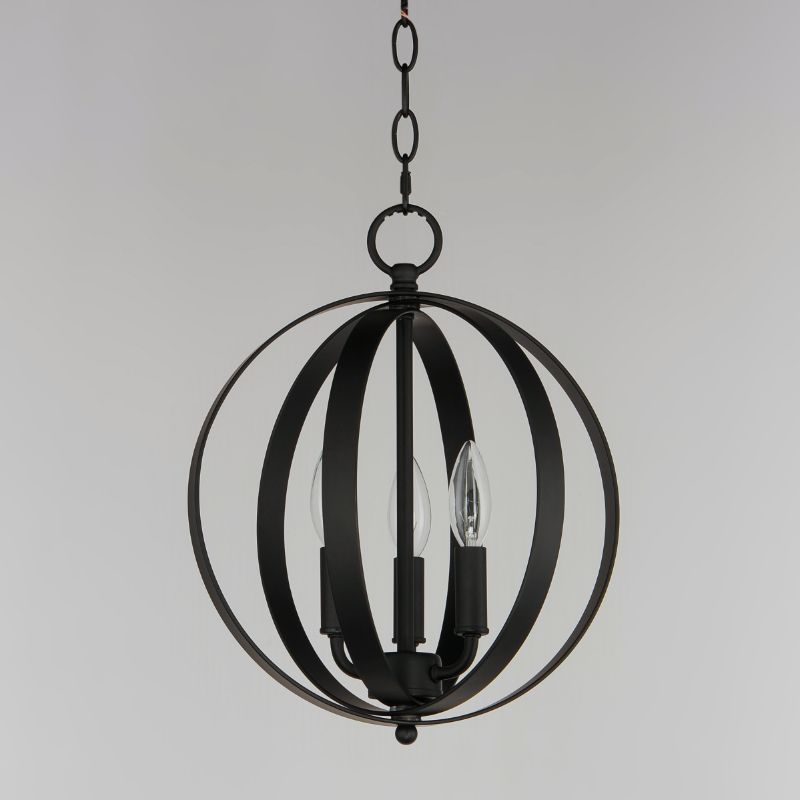 Provident 12' 3 Light Single Pendant in Black