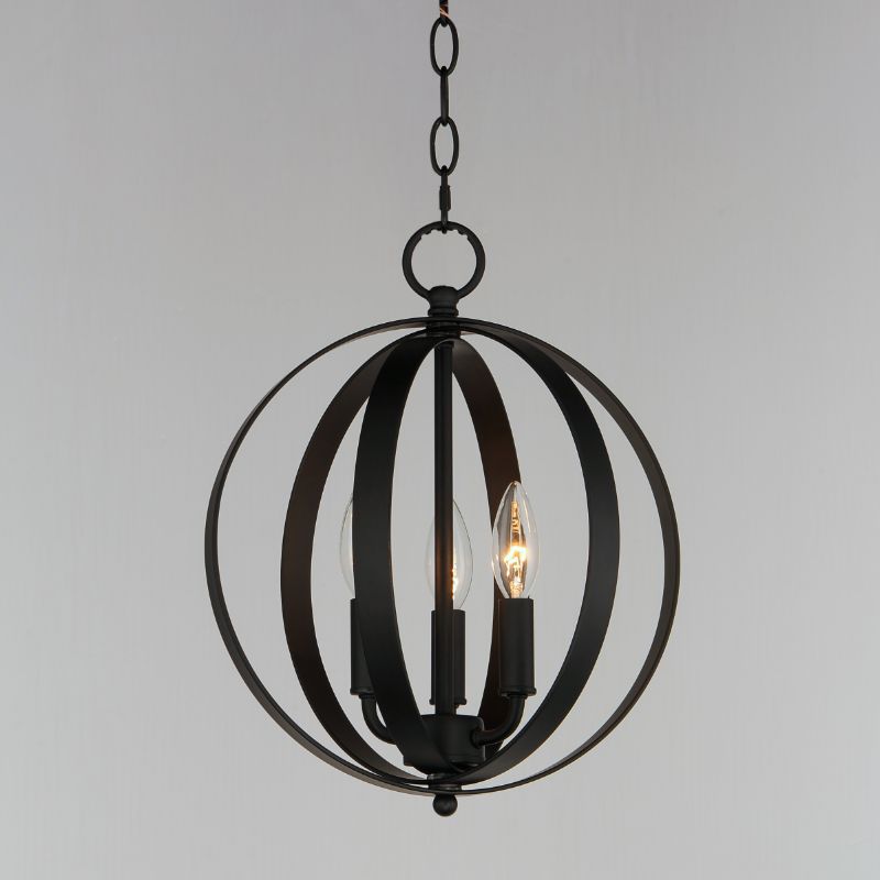 Provident 12' 3 Light Single Pendant in Black