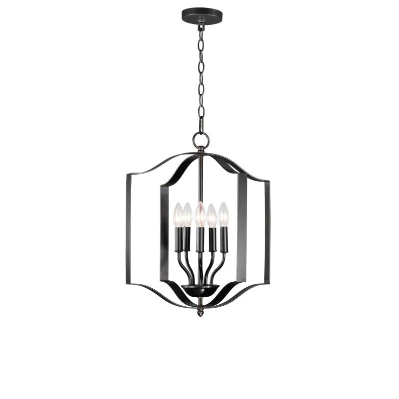 Provident 18' 5 Light Single Pendant in Black