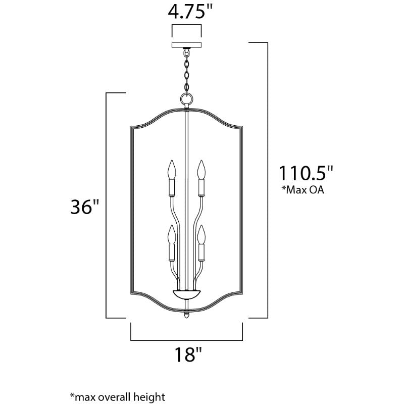 Provident 18' 6 Light Single Pendant in Black