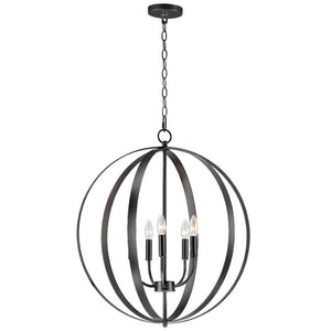 Provident 24' 5 Light Single Pendant in Black