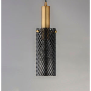 Perf 3.5' Single Light Mini/Single Pendant in Black and Satin Brass