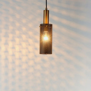Perf 3.5' Single Light Mini/Single Pendant in Black and Satin Brass