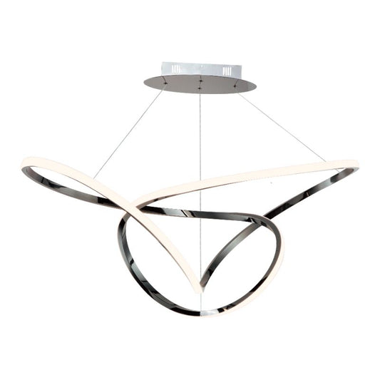 Perpetual 27.25" Single Light Suspension Pendant in Black Chrome