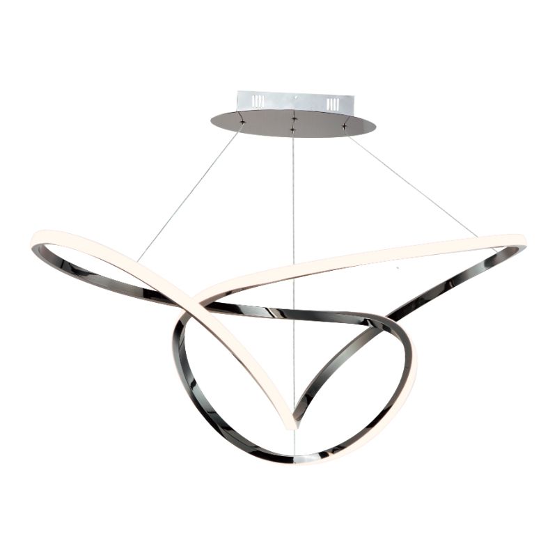 Perpetual 27.25' Single Light Suspension Pendant in Black Chrome