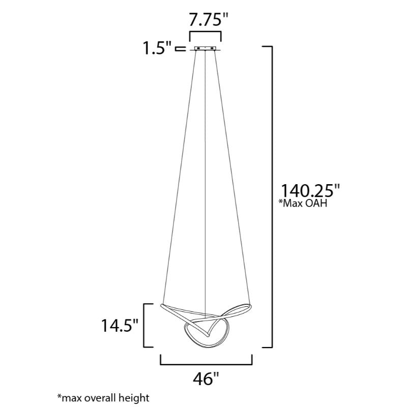 Perpetual 27.25' Single Light Suspension Pendant in Black Chrome