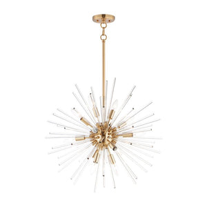 Polaris 23' 12 Light Multi-Light Pendant in Satin Brass