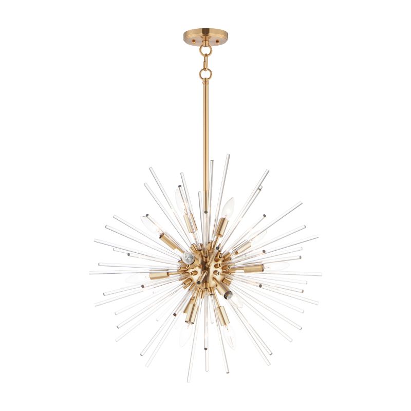 Polaris 23' 12 Light Multi-Light Pendant in Satin Brass
