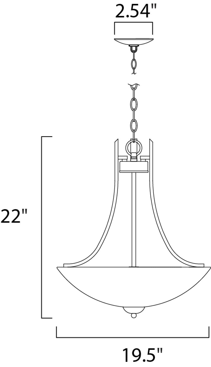 Taylor 19.5' 3 Light Bowl Pendant in Satin Nickel
