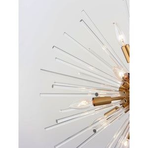 Polaris 37.5' 16 Light Multi-Light Pendant Suspension Pendant in Satin Brass