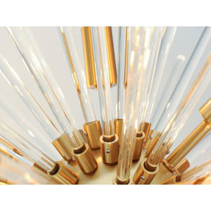Polaris 37.5' 16 Light Multi-Light Pendant Suspension Pendant in Satin Brass