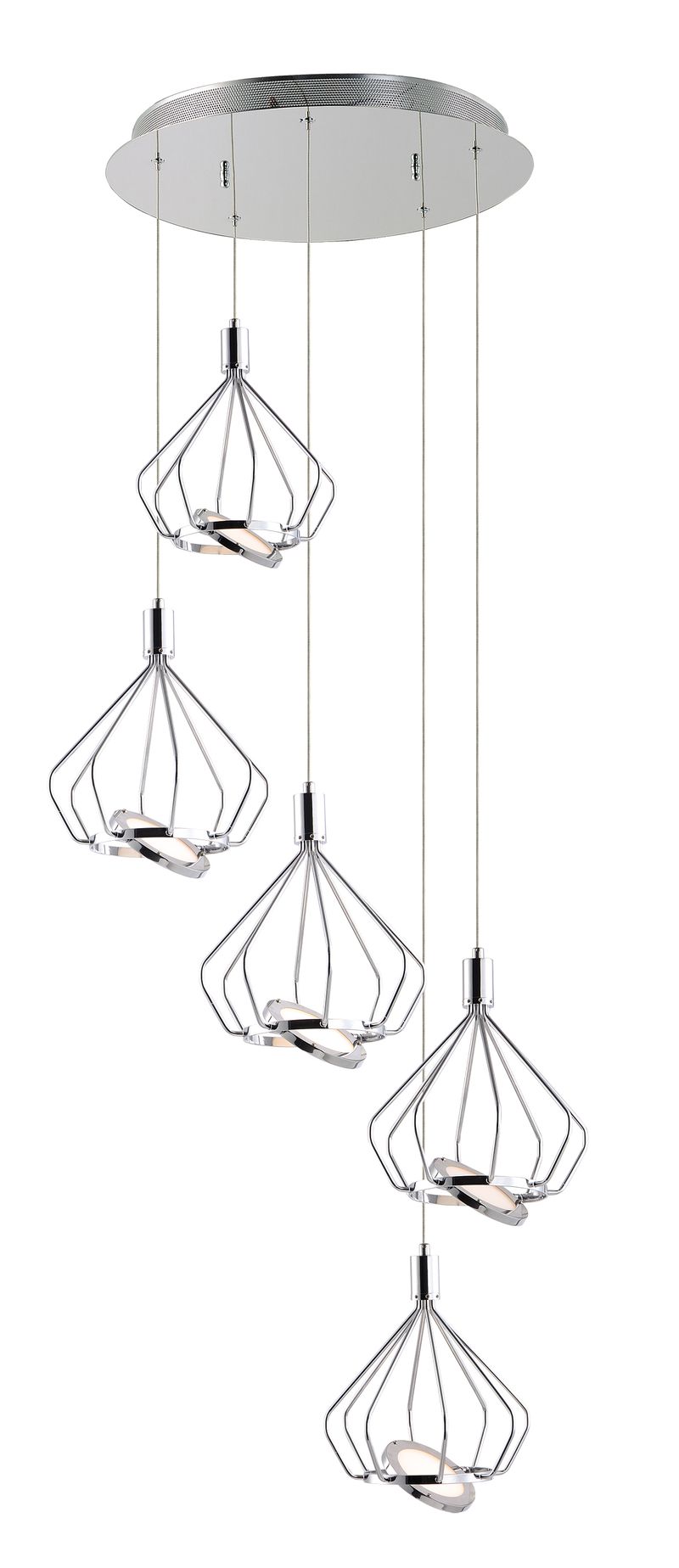 Tilt 21' 5 Light Multi-Light Pendant in Polished Chrome