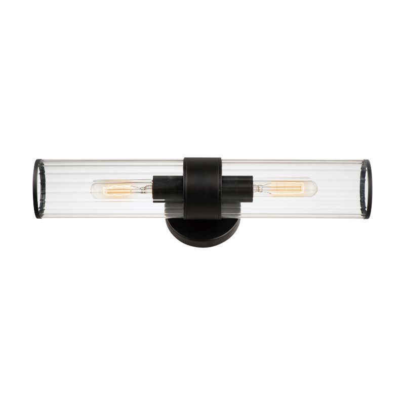 Crosby 19.5' 2 Light Bath Vanity Wall Sconce in Black
