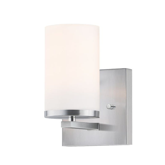 Lateral 7.63" Single Light Bath Vanity Wall Sconce in Satin Nickel