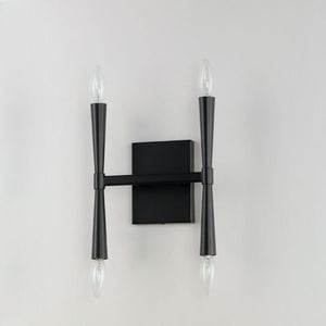Rome 11.75' 4 Light Wall Sconce in Black