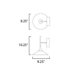 Cono 10.25' Single Light Wall Sconce Bath Vanity in Polished Chrome