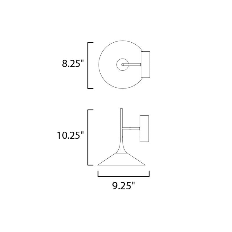 Cono 10.25' Single Light Wall Sconce Bath Vanity in Polished Chrome