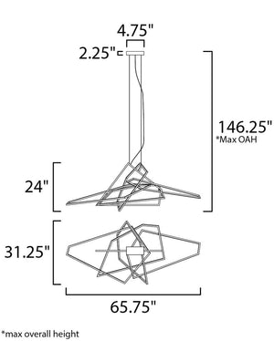 Trapezoid 65.75' Single Light Pendant in Polished Chrome