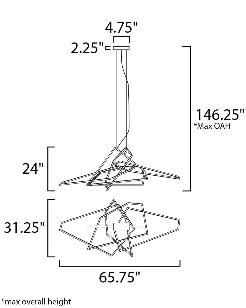 Trapezoid 65.75' Single Light Pendant in Polished Chrome