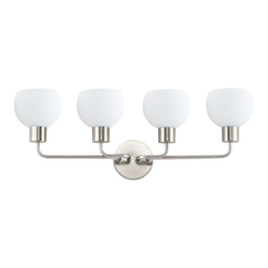 Coraline 29.5' 4 Light Bath Vanity Light in Satin Nickel