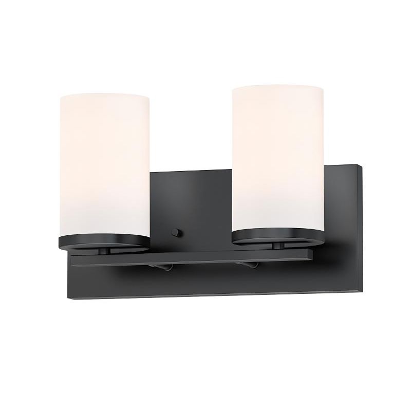 Lateral 12' 2 Light Bath Vanity Light in Black