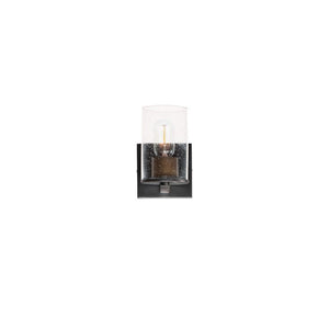 Sleek 4.75' Single Light Bath Vanity Light in Antique Brass and Black