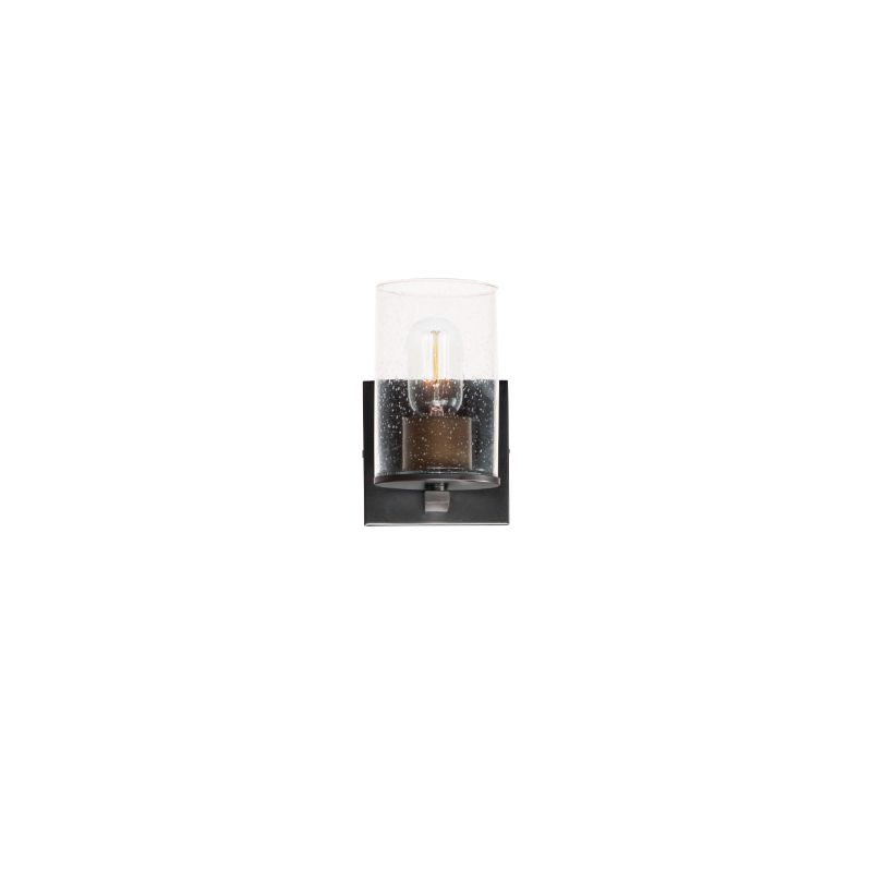 Sleek 4.75' Single Light Bath Vanity Light in Antique Brass and Black
