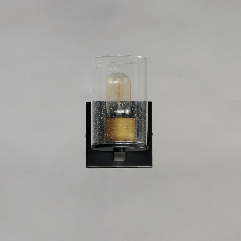 Sleek 4.75' Single Light Bath Vanity in Antique Brass and Black