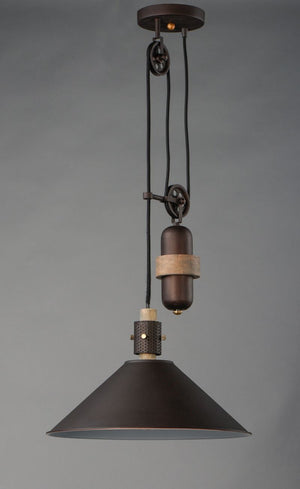 Tucson 16' Single Light Pendant in Oil Rubbed Bronze and Weathered Wood