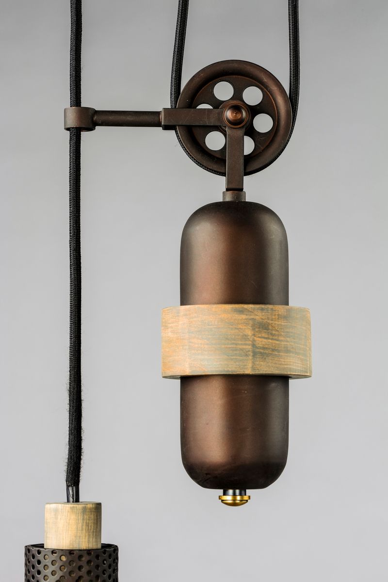 Tucson 16' Single Light Pendant in Oil Rubbed Bronze and Weathered Wood
