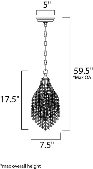 Twirl 7.5' Single Light Pendant in Oil Rubbed Bronze