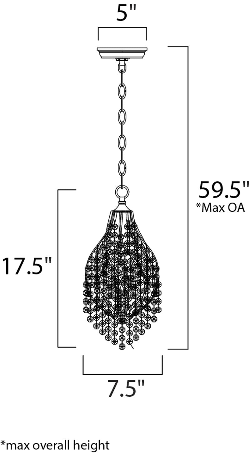 Twirl 7.5' Single Light Pendant in Oil Rubbed Bronze