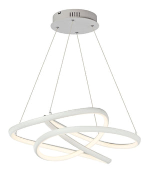 Twisted 24.5' Single Light Pendant in Matte White